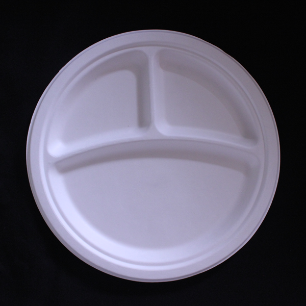 10″ 3-Compartment Round Plate