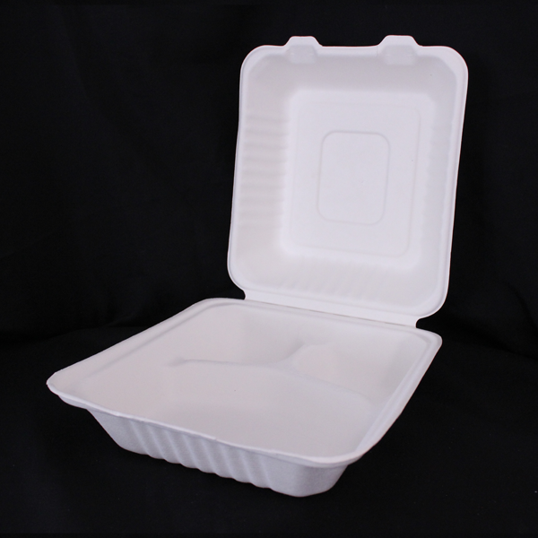 8″ 3-Compartment Clamshell