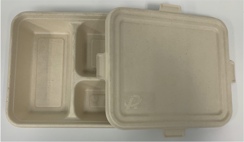 Bagasse Lid For 3-Compartment Deep Tray 220 X 190mm