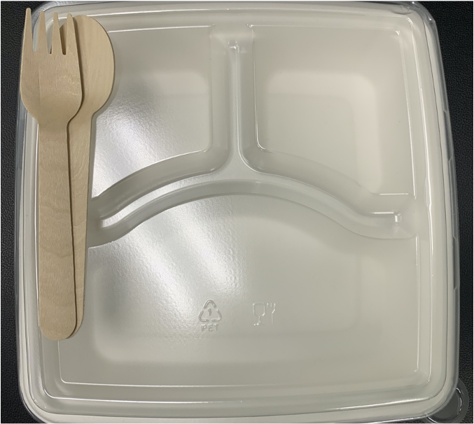PET Lid 3-C For 1/3/4-Compartment Deep Tray 228 X 228mm