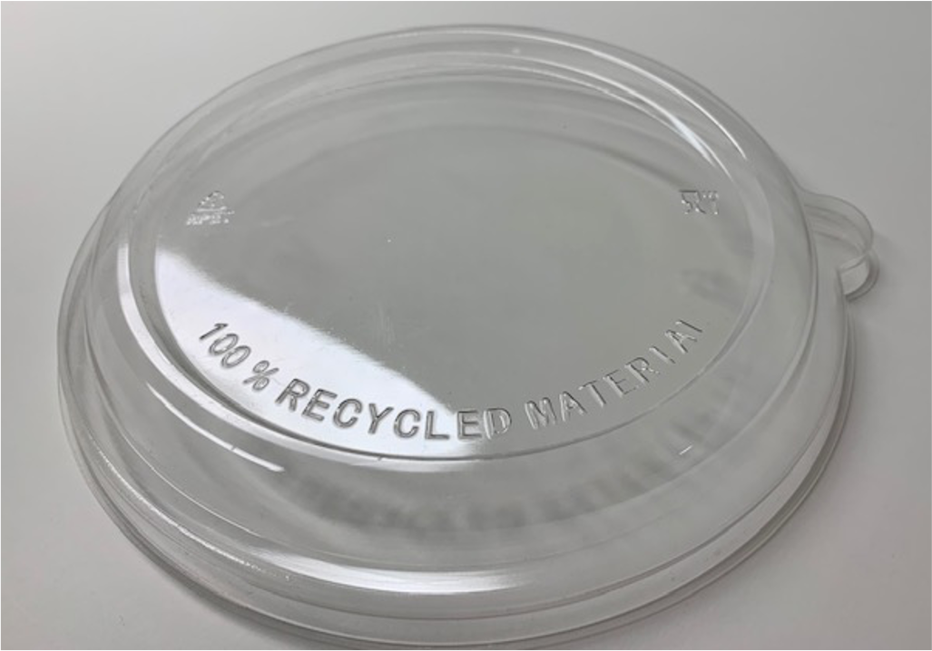 3-1 RPET Lid For 32/40/46oz Bowl Round/Flat Ø195mm